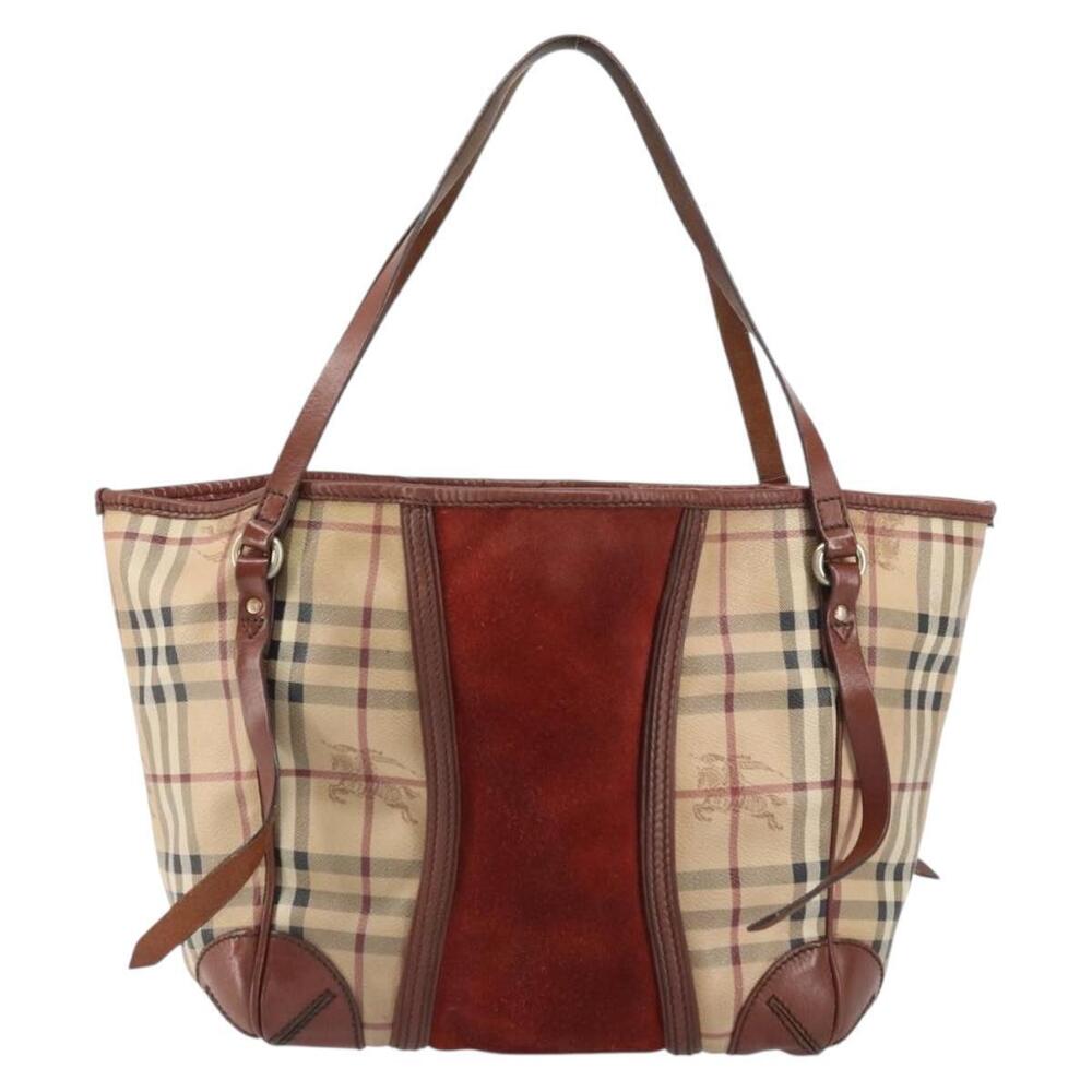 BURBERRY Nova Check Tote Bag PVC Beige Gold Auth 161529 - Picture 13 of 16